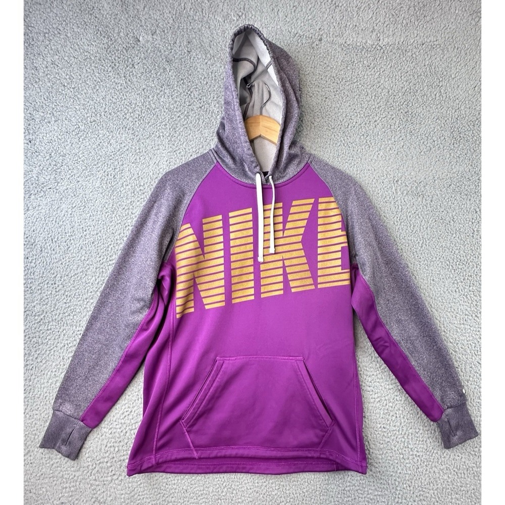 Nike Hoodie Womens Medium Purple Therma-Fit Pullover Fleece 457127-551